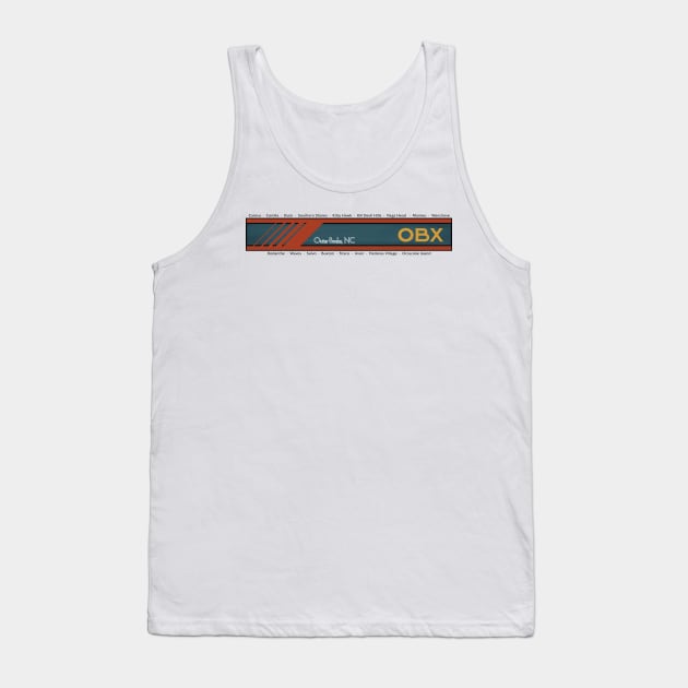 OBX Outer Banks Towns Dark Lettering Tank Top by YOPD Artist